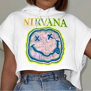 NIRVANA Smiley Face Hoodie T shirt